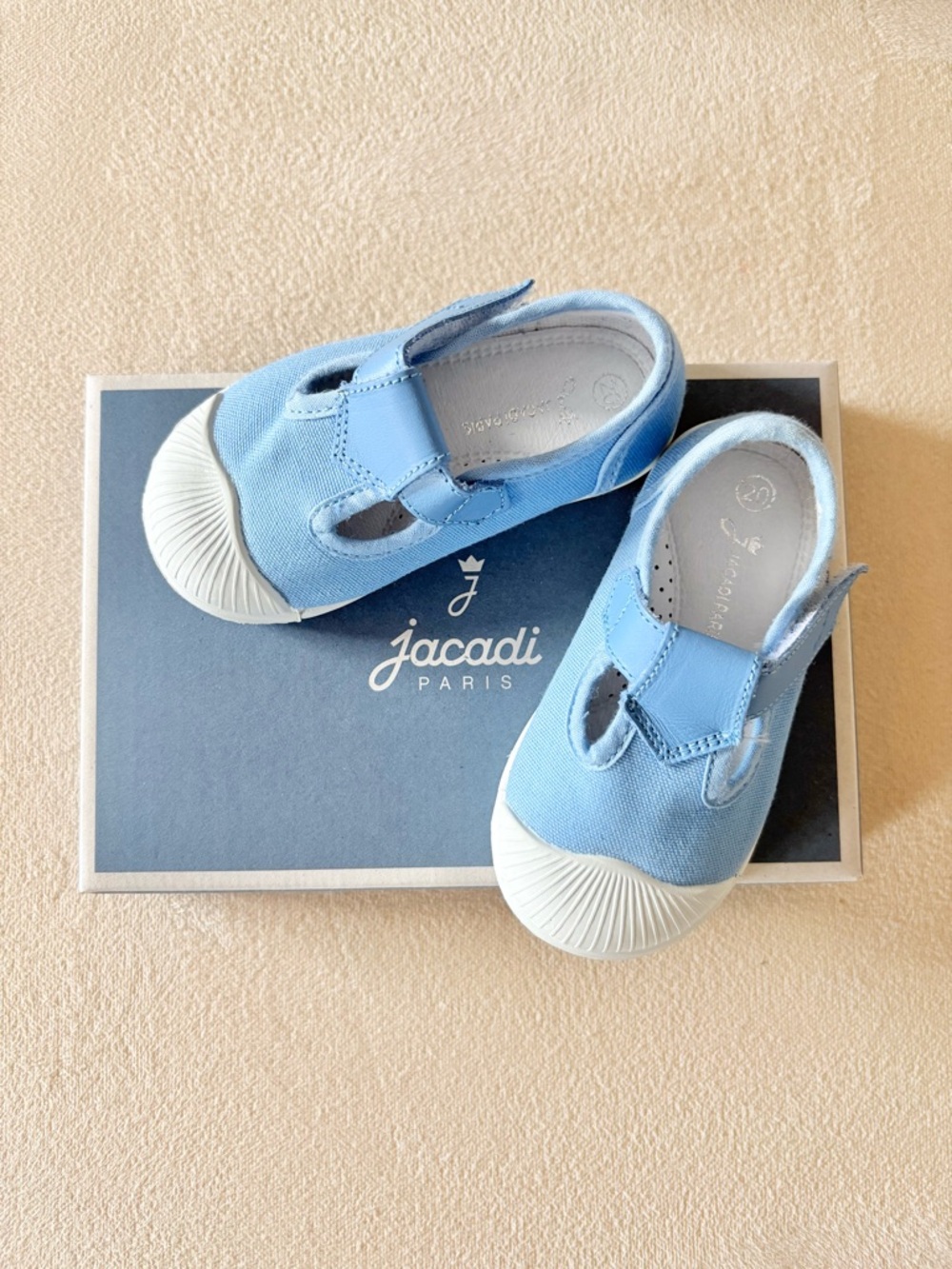 MINI | Jacadi Paris Baby Shoes Blue Size 20 NWT Box